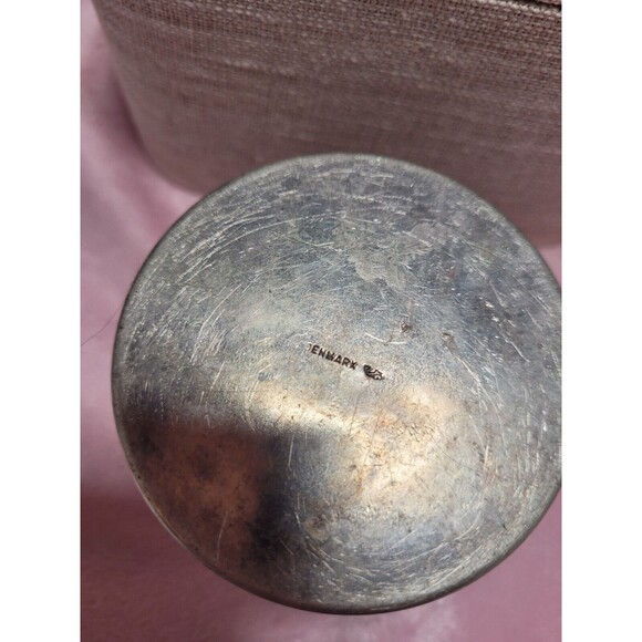 Antique Vtg Hans Jensen Silver Plate Cup Tin Denmark Story Scene - Picture 7 of 7